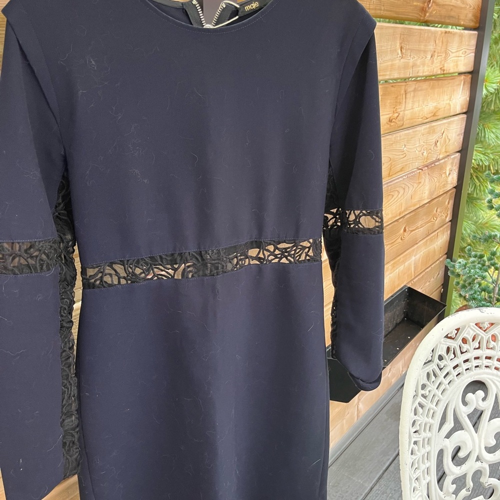 Maje Navy Blue Dress with Subtle Detailing - Picture 1 of 4